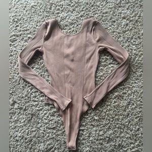 American eagle TAN bodysuit with cross back size M